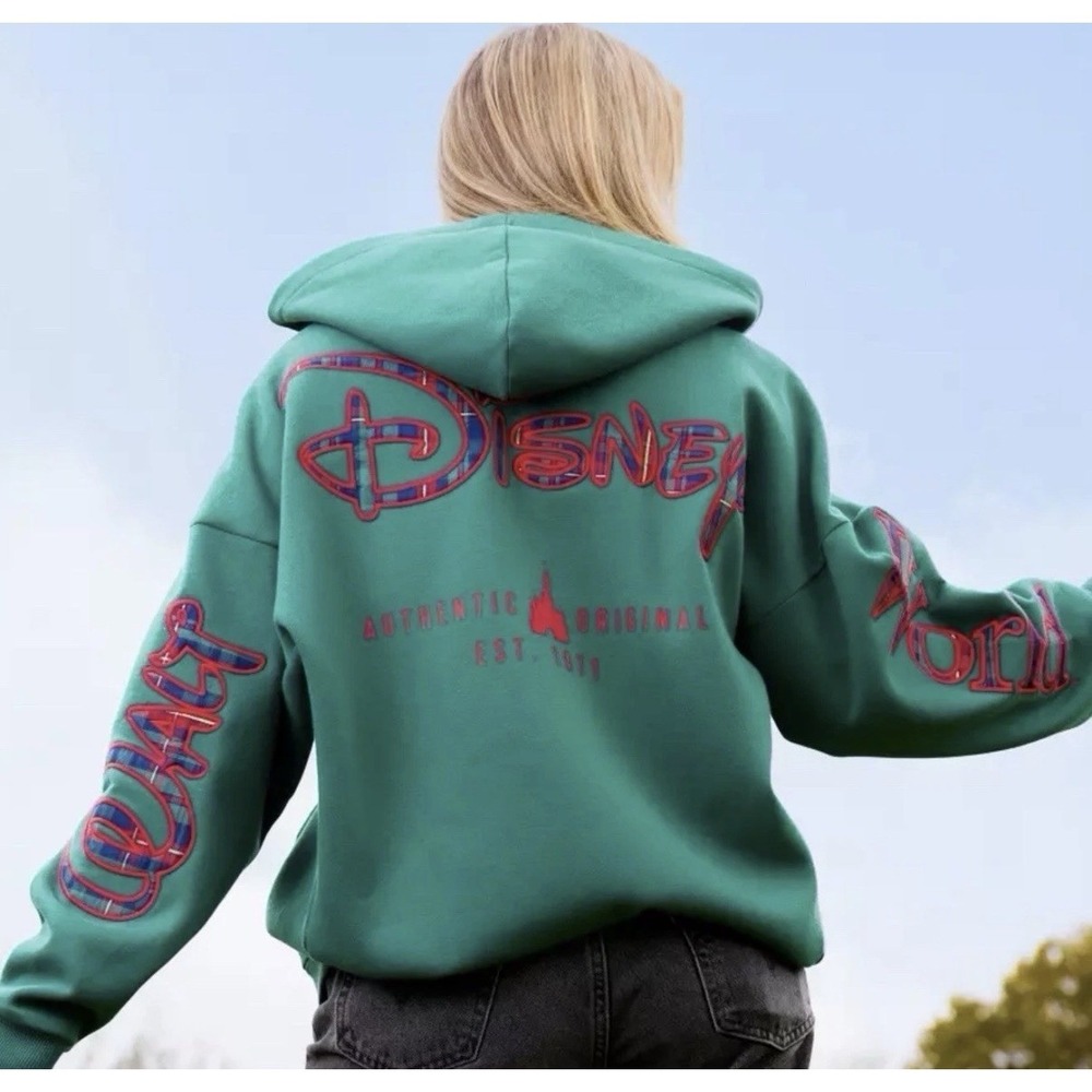 Disney Parks Walt Disney World Christmas Holiday ZipUp Hoodie Sweatshirt XL NWT
